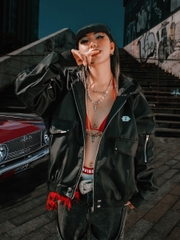 DSW Double Box Hooded Bomber Jacket