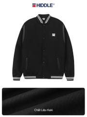 H05-AK2 Áo khoác Bomber Varsity tay phối da trắng