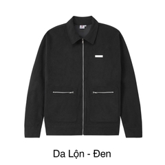 Áo khoác da lộn nam cao cấp Hiddle kèm túi khoá kéo H13-AK2