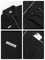 Áo khoác da lộn nam cao cấp Hiddle kèm túi khoá kéo H13-AK2