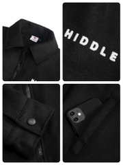 Áo khoác nam cao cấp cổ bẻ chất liệu dạ ép logo thêu HIDDLE H11-AK6