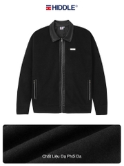 H11-AK8 Áo khoác dạ nam phối da cao cấp Hiddle
