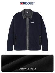 H11-AK8 Áo khoác dạ nam phối da cao cấp Hiddle