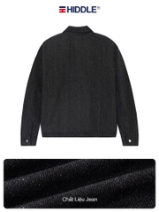 Áo khoác jean cổ bẻ nam tính bốn túi gài nút brand HIDDLE H-AK3