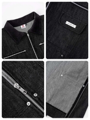 Áo khoác jean nam tính phối cổ ticke Hiddle H-AK7