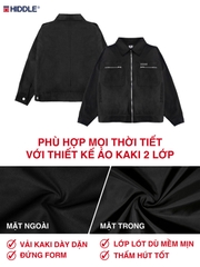 Áo khoác kaki Hiddle kiểu dáng Biker H10-AK3