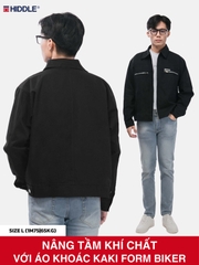 Áo khoác kaki Hiddle kiểu dáng Biker H10-AK3