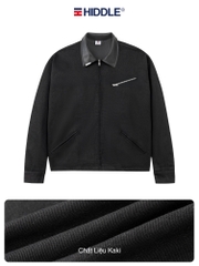 Áo khoác kaki nam phối da Hiddle H-AK8