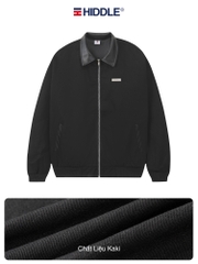 H11-AK3 Áo khoác nỉ dạ nam phối cổ da Hiddle