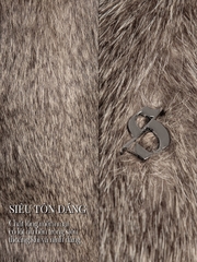 SISTERS Áo khoác lông dài tay Peggy - Nâu