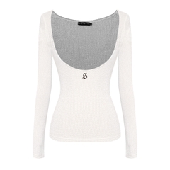 SISTERS Áo tay dài thun lưới xuyên thấu