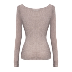 SISTERS Áo tay dài thun lưới xuyên thấu