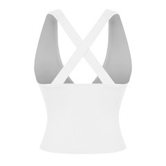 SISTERS Áo croptop đan chéo lưng Franny - Trắng