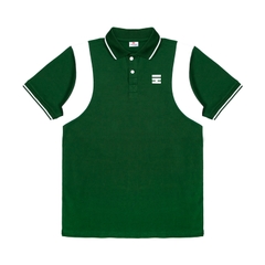 H05-T1 Áo polo tay phối màu trắng-Ve chai