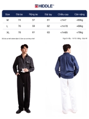 Áo sơ mi denim nam túi hộp Hiddle H-S1