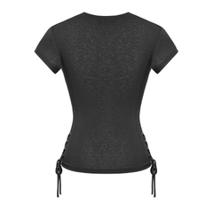 SISTERS Áo thun dáng dài đan dây hông Lilybelle