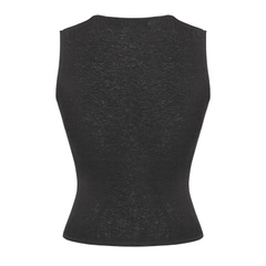 SISTERS Áo dáng dài cổ vuông Millie - Đen