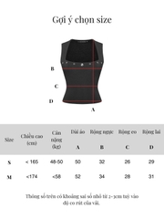 SISTERS Áo dáng dài cổ vuông Millie - Đen