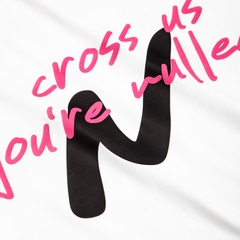 Áo thun trắng in chữ hồng NULLED N-T16-T