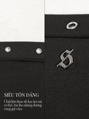 SISTERS Áo trễ vai dáng dài Gardenia - Đen