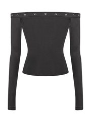 SISTERS Áo trễ vai dáng dài Gardenia - Đen