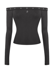 SISTERS Áo trễ vai dáng dài Gardenia - Đen