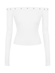 SISTERS Áo trễ vai dáng dài Gardenia - Trắng