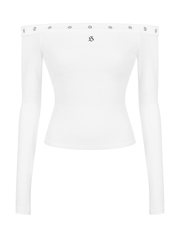 SISTERS Áo trễ vai dáng dài Gardenia - Trắng