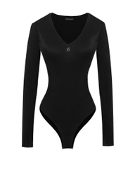 Sisters Bodysuit tay dài cổ tim Downie