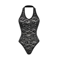 SISTERS Bodysuit ren cổ yếm Rosy