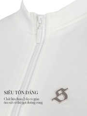 SISTERS Bodysuit cao cổ kéo khoá Athena