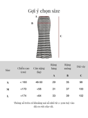 SISTERS Chân váy dài sọc ngang Vivienne