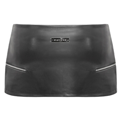 SISTERS Chân váy mini skirt da phối khoá kéo Aubrey