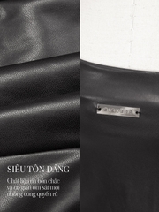 SISTERS Chân váy mini skirt da phối khoá kéo Aubrey