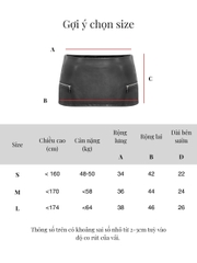 SISTERS Chân váy mini skirt da phối khoá kéo Aubrey