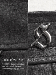 SISTERS Chân váy mini skirt xếp ly lưng dán Eiffel