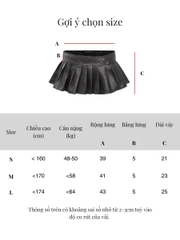 SISTERS Chân váy mini skirt xếp ly lưng dán Eiffel