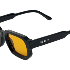 Mắt Kính Râm CONLEY Gọng Vuông Chống Tia UV Acetate Cao Cấp Màu Đen Tròng Vàng| CO-0028-DV