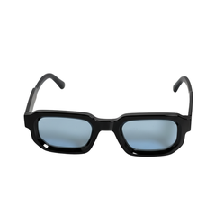 Mắt Kính Râm CONLEY Gọng Vuông Chống Tia UV Acetate Cao Cấp Màu Đen Tròng Xanh | CO-0028-DX