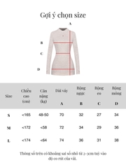 SISTERS Váy đầm body cổ cao tay dài Seraphina - Xám trắng