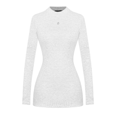 SISTERS Váy đầm body cổ cao tay dài Seraphina - Xám trắng