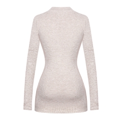 SISTERS Váy đầm body cổ cao tay dài Seraphina - Nâu