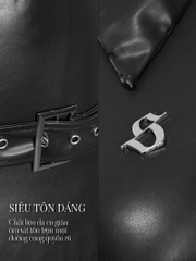 SISTERS Váy đầm body da dài tay kèm belt Eleanor