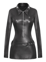 SISTERS Váy đầm body da dài tay kèm belt Eleanor