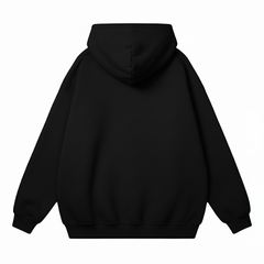 Áo Hoodie HAMCHOI form rộng unisex nỉ  bông dày dặn giữ ấm, basic, túi kangaroo lớn màu Đen