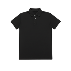 ÁO POLO HAMCHOI Nam Nữ Cotton Mát Mịn Form Suông Cổ Bẻ Truyền Thống Dễ Mặc Hàng Ngày Màu Đen