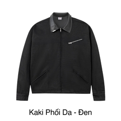 Áo khoác kaki nam phối da Hiddle H-AK8