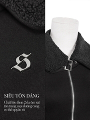 SISTERS Jump đùi phối cổ lông cừu Francesca - Đen