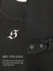 SISTERS Jump đùi cao cổ kèm nịt Frosting - Đen