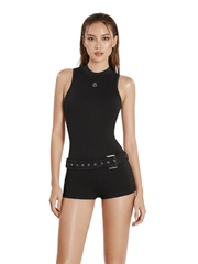 SISTERS Jump đùi cao cổ kèm nịt Frosting - Đen